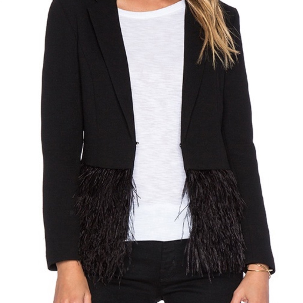 Lucy Paris ruffle feather jacket